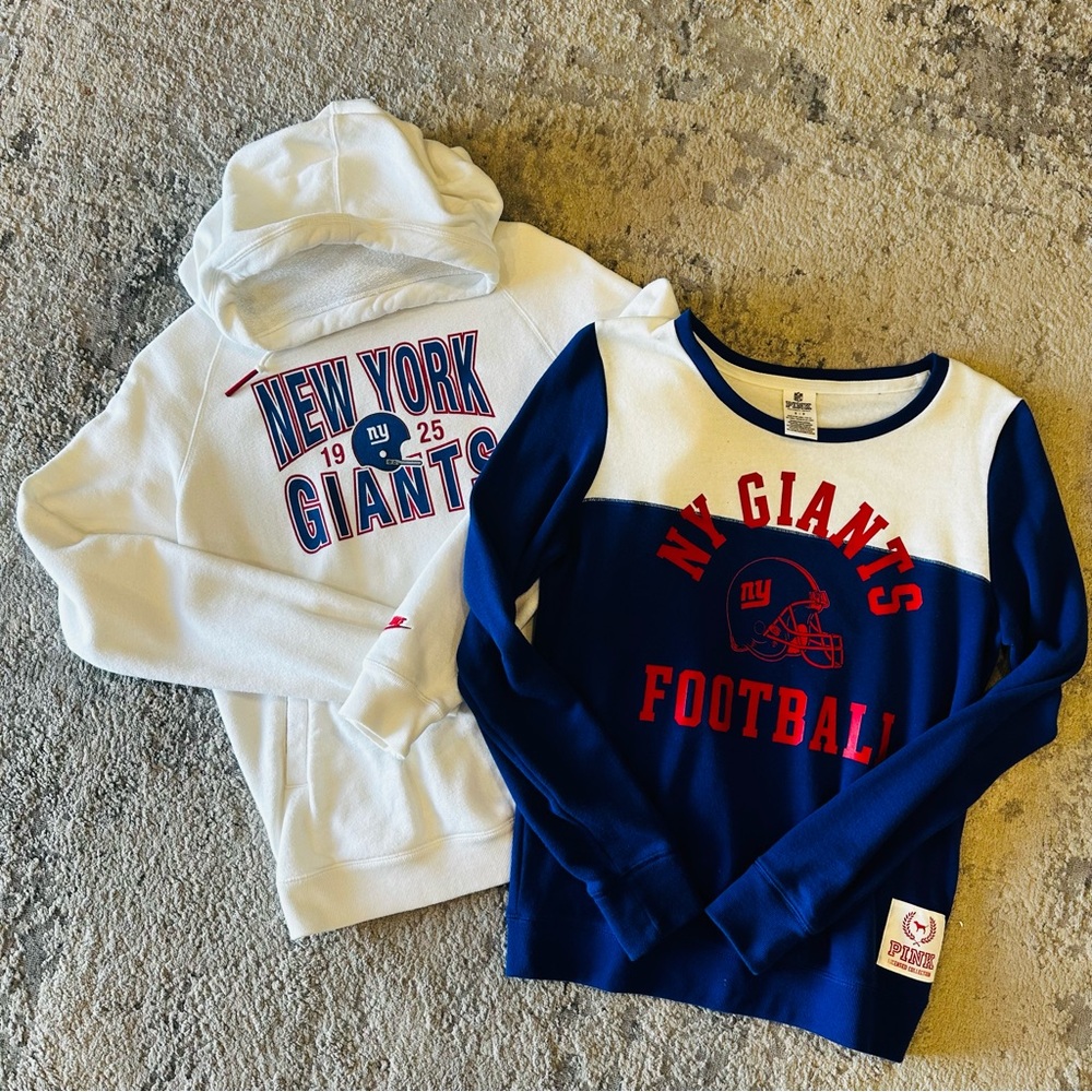 New York Giants Sweatshirt & Hoodie Bundle - Nike and Pink Victoria’s Secret